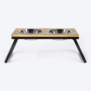 Sustainable Wooden Pet <b>Bowl</b> <b>Stand</b> with Stainless Steel <b>Bowls</b> Portable Elevated Design for Dogs & <b>Cats</b> - Product Image 4