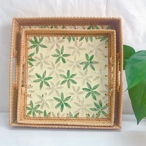 Bandeja de mimbre para nácar, vajilla decorativa de alta calidad, bandejas MOP de ratán, varios tamaños - Product Image 4