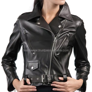 Chaqueta de cuero ajustada transpirable acolchada para mujer joven, ropa de abrigo informal elegante para mujer, estilo Brando para uso diario - Product Image 1