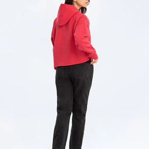 Heavyweight Pullover <b>Hoodies</b> for Women's 100% Cotton <b>Fur</b> Inside Warm Winter Clothing Custom Brand Logo Print OEM Manufacturer - Product Image 2