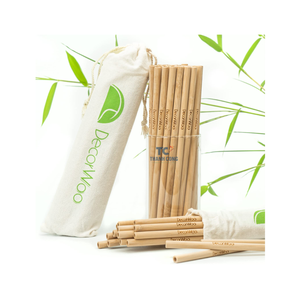 Paille à boire colorée en bambou naturel compostable domestique paille en bambou biologique naturel logo personnalisé pailles à boire en bambou - Product Image 1