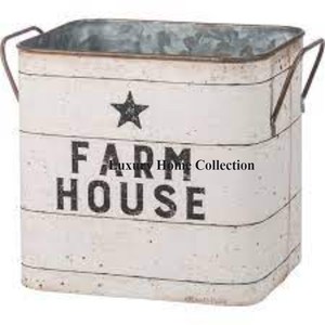 Macetas y jardineras metálicas resistentes con recubrimiento en polvo de Color blanco y logotipo personalizado, decoración interior y exterior - Product Image 1