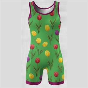 Sublimation Custom Wrestling Singlets for Men & Youth Adults Polyester + Spandex Strapless <b>Snap</b> Closure Breathable OEM Gear - Product Image 5