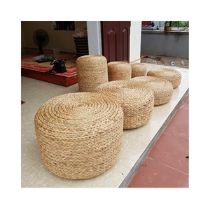 Coussin Pouf Jacinthe D'eau Fait À La Main Écologique Durable Couleur Naturelle pour Salon En Gros Jacinthe D'eau Vietnam - Product Image 6