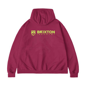 Sudadera con Capucha de Alta Calidad, Estilo Urbano, Lavada a la Piedra, con Cierre Frontal, Logotipo, para Hombre, Gruesa, con Hombros Caídos - Product Image 2