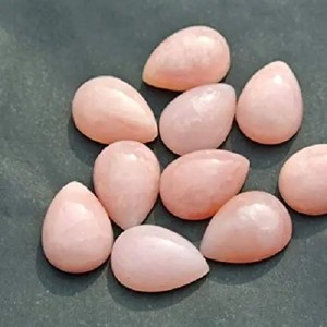 Pierre d'opale rose naturelle de 4 mm 5 mm, cabochons lisses en forme de poire, calibrés, meilleur prix d'usine en ligne auprès du fabricant, revendeur régulier maintenant - Product Image 1