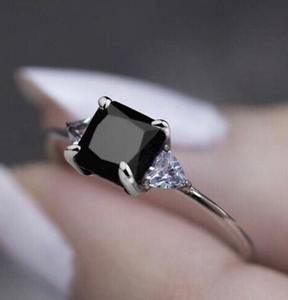 <b>Black</b> <b>Onyx</b> Cushion Cut <b>Ring</b> Sterling Silver Minimalist Gemstone <b>Ring</b> Handmade Elegant Jewelry For Women - Product Image 5