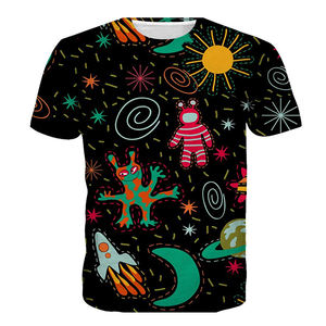 Vente en gros T-shirts surdimensionnés par sublimation entièrement imprimés Design unisexe coloré personnalisé 100% coton à manches courtes pour hommes femmes - Product Image 5
