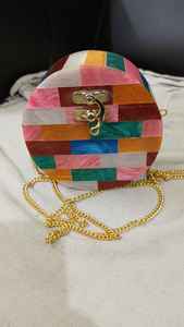 Gran oferta, bolso de mano nupcial para boda, bolso de mano con marco de monedero de Metal de lujo, bolso de mano de resina para mujer, bolsos de mano de noche - Product Image 5