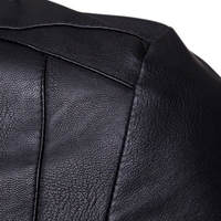 Veste en cuir enduit haut de gamme pour homme, coupe ajustée élégante, respirante, mode hiver, col montant en toile tissée, logo frontal