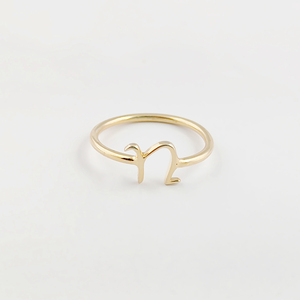 Alfabetos de plata 925 personalizables/anillos de iniciales hechos a mano chapado en oro anillo de letras de alta calidad anillos de banda apilables - Product Image 6