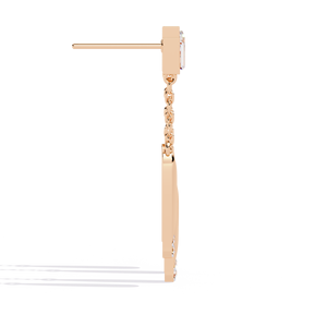 Élégantes boucles d'oreilles pendantes octogonales plaquées or jaune avec diamants pour femmes, idéales pour mariages et occasions spéciales, provenant d'Inde - Product Image 3