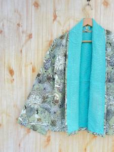 Veste matelassée vintage en coton Kantha pour femmes, nouvelle collection, manteau réversible brodé de style indien, manteaux grande taille pour femmes - Product Image 4