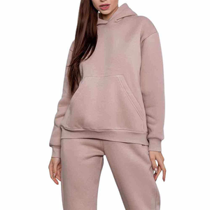Survêtement de qualité supérieure personnalisé, ensembles de jogging, tissu en molleton de coton vierge, design gaufré, deux pièces, survêtement pour femmes - Product Image 5
