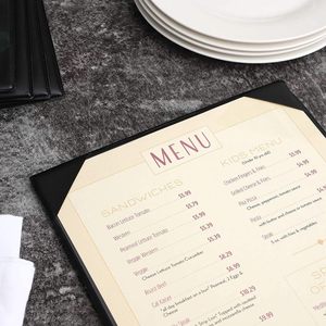 Black <b>Plastic</b> Restaurant Menu Holder Tabletop Menu Card Display Folder for Cafe Fastfood Hotel Dining - Product Image 4