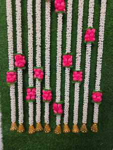 Mogra peonía flor guirnalda jazmín tradicional boda Mehndi Nikah Seemantham medio Saree cuna ceremonia inauguración de la casa Decoración - Product Image 3