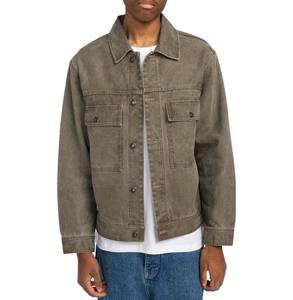 Chaqueta de lona con bolsillos y logotipo personalizado al por mayor, chaqueta transpirable de lona de algodón 100% de alta calidad para hombre, chaquetas de trabajo - Product Image 1