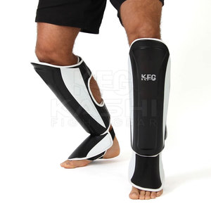 Protector de Espinillas para Boxeo con Cuero PU, Antideslizante, Ligero, con Cierre de Velcro para Boxeo, Kickboxing, Artes Marciales y Deportes - Product Image 4