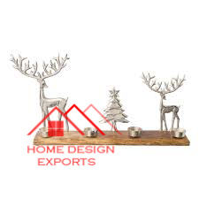 Portavelas de madera de aluminio de Reno de níquel antiguo última decoración del hogar de Navidad y Pascua con forma elegante - Product Image 3