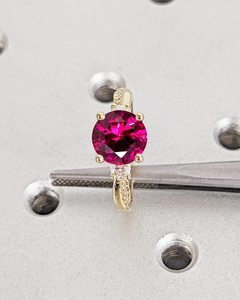 แหวนหมั้นแหวนทับทิมสีแดง925เงิน14K ชุบโรเดียมชุบทองหรูหราทันสมัยคุณภาพระดับพรีเมียม - Product Image 6