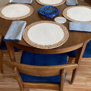 Napperons en corde de coton rotin de style bohème tissé à la main pour décor de table Garden Party - Product Image 1