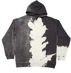 Sudadera informal de manga larga lavada con ácido cómoda para hombre, Sudadera con capucha de diseño personalizado - Product Image 1