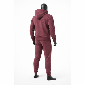 Conjunto de Sudadera con Capucha y Pantalones Deportivos para Hombre, Color Granate, con Cremallera Completa, Felpa Gruesa, 2 Piezas, Ropa Deportiva Urbana, OEM - Product Image 6