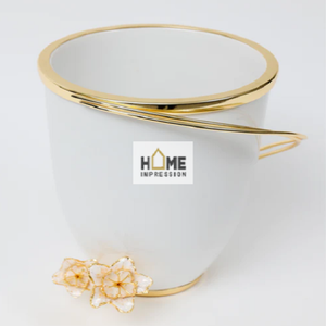 Cuencos de lujo de metal con compartimentos para servir frutas secas, con base blanca y dorada, accesorios de vajilla de lujo, suministro desde India - Product Image 3