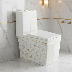 Vente chaude Style Français Moderne Carré Or Ligne S-trap P-trap Washlets Commode de Toilette avec <span class=keywords><strong>Prix</strong></span> de Siège pour la Maison - Product Image 1