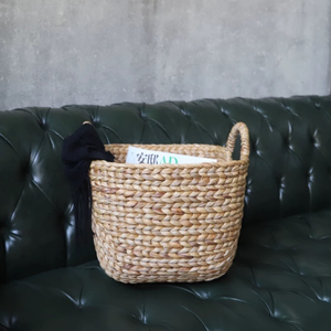 ตะกร้าซักผ้าผักตบชวาทำมือตะกร้าใส่เสื้อผ้าน้ำหนักเบาทนทานเป็นมิตรต่อสิ่งแวดล้อมสำหรับผู้ซื้อโรงแรมซูเปอร์มาร์เก็ต - Product Image 3