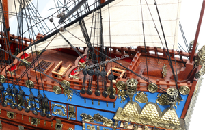 Modèle de bateau en bois fait à la main Sovereign of the Seas, élégant ancien grand voilier pour la décoration de la maison, pour boîtes en bois et meubles - Product Image 2