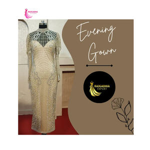 Beaded Evening Dresses Long Prom Gown Sequin Party Dress Golden Formal Gown for <b>Women</b> - Product Image 1