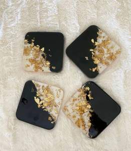 Juego de Posavasos de Resina Hechos a Mano, Resistentes al Calor y Personalizables, para Regalos de Inauguración de Casa, Bodas, Aniversarios y Celebraciones Especiales - Product Image 5