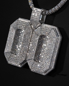 Unisex personalizado inicial OO letra 925 Plata Moissanite colgante Hip Hop inicial encanto para hombres y mujeres joyería - Product Image 2