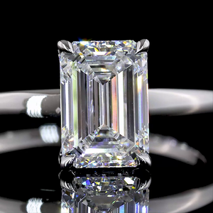 แหวนหมั้นทองคำขาว 14K น้ำหนัก 1.58 กะรัต รูปทรงมรกต ประดับเพชรแบบซ่อน ดีไซน์หรูหราสำหรับเจ้าสาว ทำด้วยมือ - Product Image 2