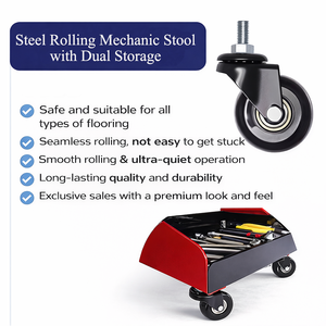 Heavy-Duty Garage Rolling Mechanic Creeper <b>Seat</b>, Workshop Repair Stool with Dual Tool <b>Storage</b> and Swivel Casters GAPGAR021 - Product Image 3