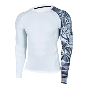 Mejor calidad logotipo personalizado Rash Guard Mma Bjj surf Rashguard sublimación impresa manga larga Oem Rashguards - Product Image 3