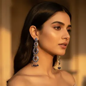 18K Gold Plated 925 <b>Silver</b> Iolite Drop <b>Earrings</b> for Women <b>Dangle</b> Pendant <b>Earrings</b> with White Gold for Parties and Gifts - Product Image 2