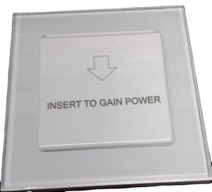 Fox Domotics ที่ใส่คีย์การ์ด,ที่ใส่บัตรแบบทนทานทำจากแก้วสีดำและสีขาวประหยัดพลังงาน - Product Image 1