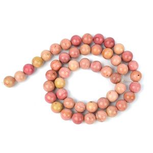 Perles rondes en rhodochrosite naturelle de 6 mm (45-50 pièces) pour la fabrication de bijoux, bracelets et malas - Équilibre émotionnel et créativité (vert) - Product Image 1