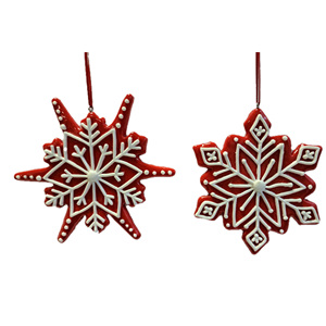 Colección de panadería de pan de jengibre, adorno de masa de arcilla polimérica, suministros de vacaciones de Navidad, decoración colgante de copo de nieve para vacaciones - Product Image 6