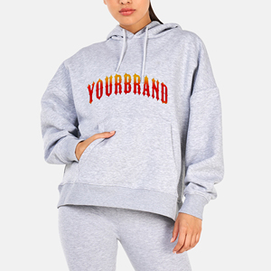 À la mode pull lourd sweats à capuche femmes haither couleur grise sweat femme surdimensionné confortable sweats à capuche pour femmes - Product Image 6