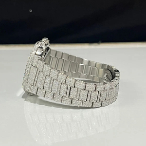 เครื่องทดสอบเพชรแบบฮิปฮอปผ่าน VVS Moissanite ทรงกลมดีไซน์แร็ปเปอร์นาฬิกาเคลื่อนที่อัตโนมัติเครื่องประดับขายส่ง - Product Image 3