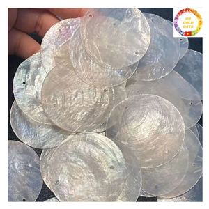 Discos blancos redondos naturales de concha Capiz con agujeros a granel al por mayor para carillones de viento hechos a mano decoración de cortinas y joyería DIY - Product Image 4