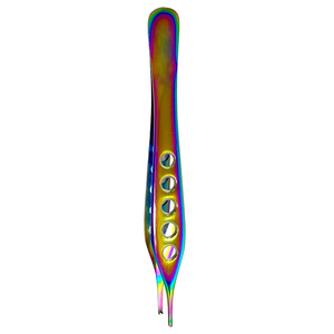 Adson Kocher Forceps 1x2 dientes con diseño de mango de agujero perforado Arco Iris Multicolor Acero inoxidable Medical Adson Forceps - Product Image 4