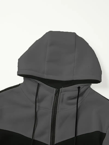 เสื้อฮู้ดออกกำลังกายผ้าโพลีเอสเตอร์ดีไซน์ใหม่สำหรับผู้ชาย มีเชือกผูก - Product Image 5