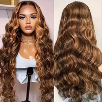 Perruque synthétique longue bouclée pour femme, style Europe-Amérique, avec raie au milieu, fabriquée à la machine, frontale en dentelle sans colle, bonnets en dentelle, 26 pouces, densité 200%