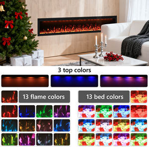 <span class=keywords><strong>Chimenea</strong></span> eléctrica empotrada grande de 88 pulgadas, calentador inteligente WiFi de 1500W, llama LED, 13 colores, <span class=keywords><strong>Alexa</strong></span>, hogar, Inglés - Product Image 4