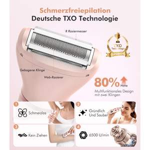 Depiladora Corporal Profesional para Mujer, Sin Irritación ni Dolor, Resistente al Agua IPX7, Afeitadora Íntima, Depilación en 3 Segundos - Product Image 5
