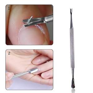 Offre Spéciale double face gel dissolvant manucure poussoir à ongles en gros prix d'usine acier inoxydable métal poussoir à cuticules ongles - Product Image 6